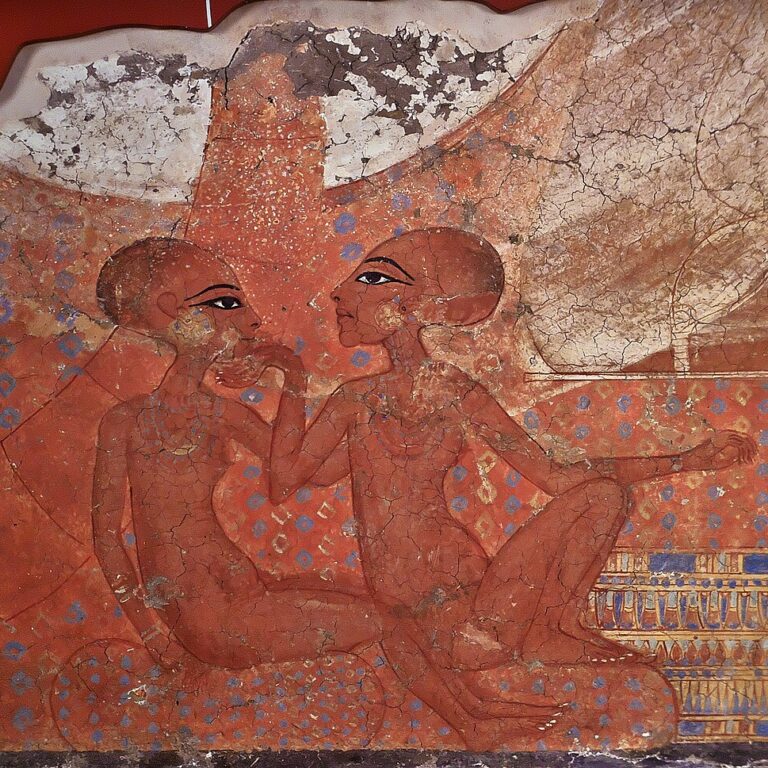 Le due principesse, pittura del periodo di Akhenaton raffigurante due figlie del faraone in un gesto affettuoso